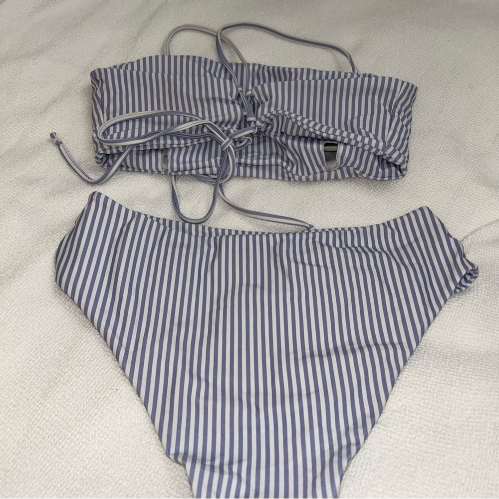 SHEIN Blue and White Striped Bikini - Picture 6 of 6